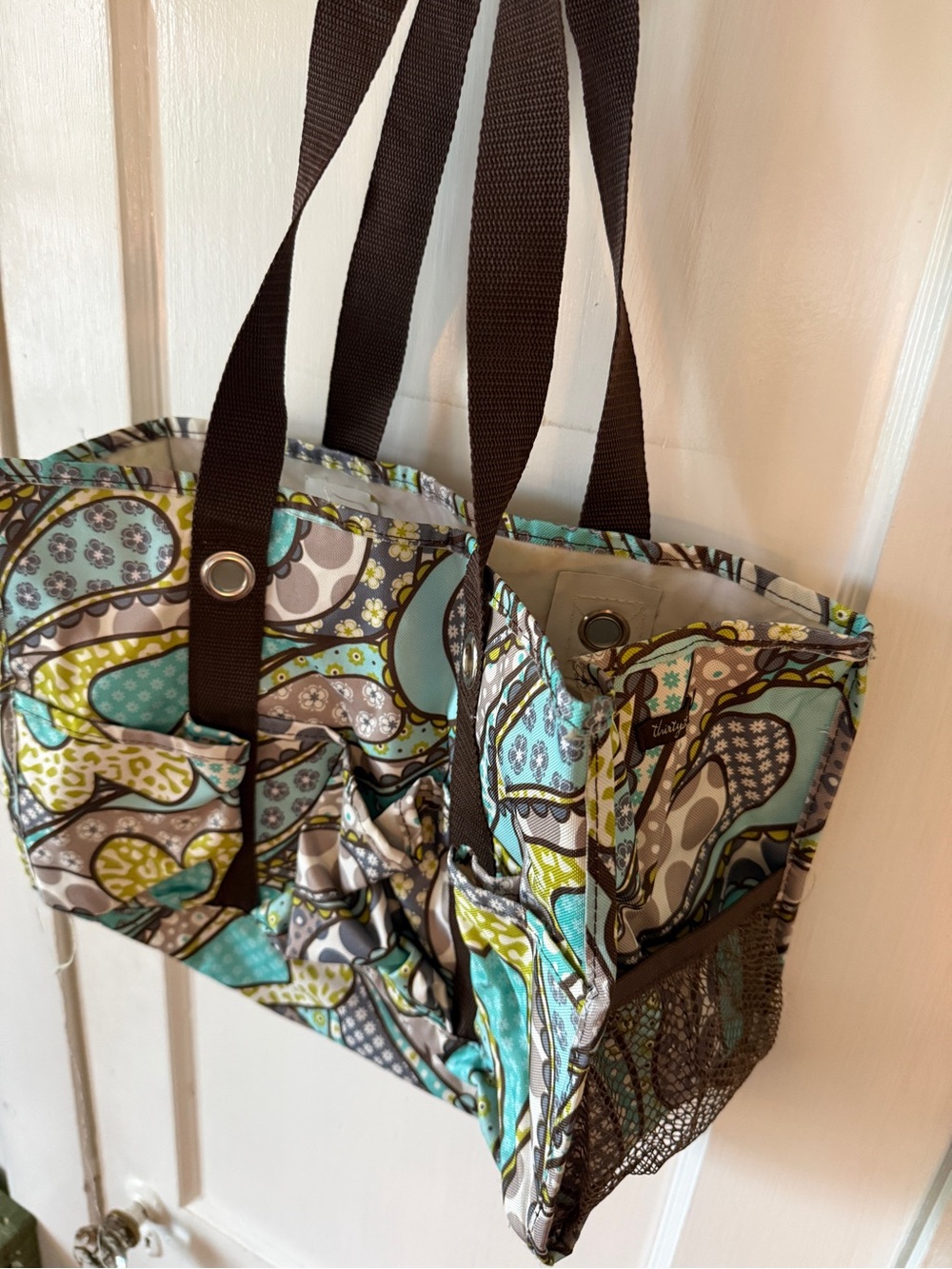 Thirty one Quilted Paisley Tote in Teal, Gray & Brown - Picture 11 of 11